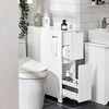 SoBuy BZR111-W Úzká police Kuchyňská police Úložný prostor na toaletní papír Koupelnový nábytek Bílá 20x75x60cm