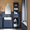 SoBuy BZR112-B Vysoká skříňka Koupelnová skříňka Úzká koupelnová polička Koupelnový nábytek Modrá 35x170x30cm