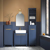 SoBuy BZR114-B Prádelní skříň s rozkládacím pytlem na prádlo Prádelní komora Koš na prádlo Koupelnová skříňka Modrá 40x96x40cm