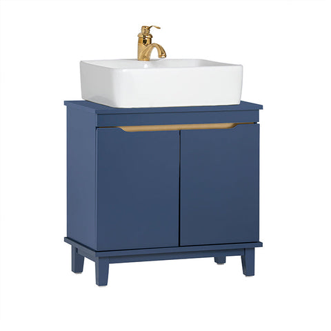 SoBuy BZR113-B Skříňka pod umyvadlo Koupelnová skříňka Koupelnový nábytek Modrá 60x59x30cm