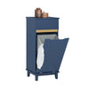 SoBuy BZR114-B Prádelní skříň s rozkládacím pytlem na prádlo Prádelní komora Koš na prádlo Koupelnová skříňka Modrá 40x96x40cm