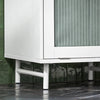 SoBuy BZR116-W Prádelní skříň s výklopným pytlem na prádlo Prádelní skříň s prosklenými dvířky Koš na prádlo Koupelnová skříňka Bílá 40x96x40cm