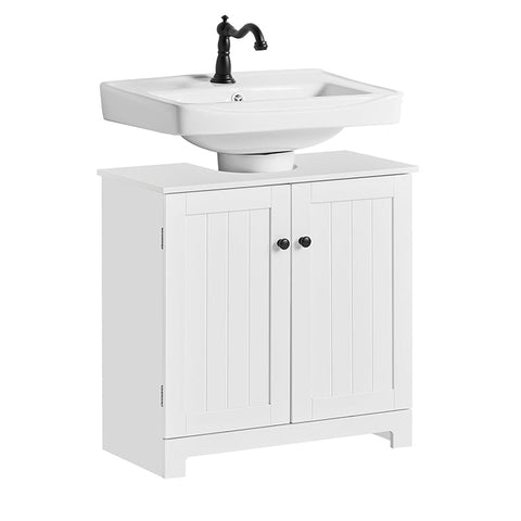 SoBuy BZR18-II-W Skříňka pod umyvadlo Koupelnová skříňka Koupelnový nábytek Bílá 60x60x30cm