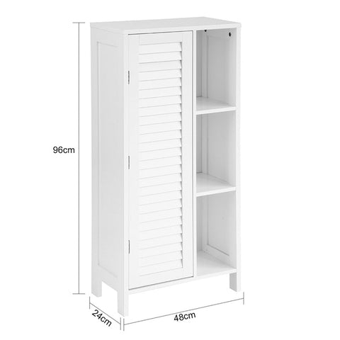 SoBuy BZR39-W Vysoká skříňka do koupelny Koupelnová komoda Nízká skříňka Bílá