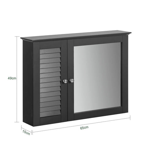 SoBuy BZR55-DG Zrcadlová skříňka Nástěnná skříňka Koupelnový nábytek Tmavě šedá