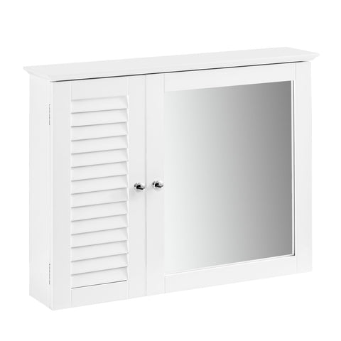 SoBuy BZR55-W Zrcadlová skříňka Nástěnná skříňka Koupelnový nábytek Bílá