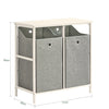 SoBuy BZR57-W Skříňka do koupelny Lněná skříň, sáčky na prádlo, koupelnový nábytek, světle šedá
