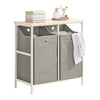 SoBuy BZR57-W Skříňka do koupelny Lněná skříň, sáčky na prádlo, koupelnový nábytek, světle šedá
