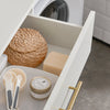 SoBuy BZR66-W Koupelnová skříňka s pytlem na prádlo Komoda do koupelny Taška na prádlo Koupelnový nábytek Bílá 66x95x37cm