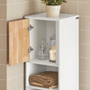 SoBuy BZR74-W Koupelnová vysoká skříňka Koupelnová polička Skříňka na prádlo Koupelnový nábytek Bílá-přírodní 31x170x32cm