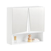 SoBuy BZR94-W Zrcadlová skříňka Závěsná skříňka Nástěnná skříňka Koupelnová skříňka Koupelnový nábytek Bílá 48x48x17cm