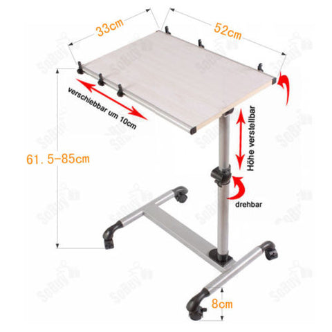 FBT07N-W Ošetřovatelský stůl postel stůl skládací stolek stolek
