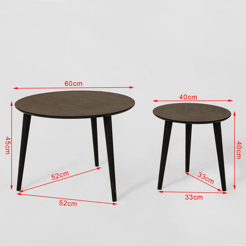 FBT40-BR sada 2 konferenčních stolků odkládací stolek 2dílná stolní sada konferenční stolek
