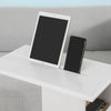 FBT67-W Stolek se slotem pro iPad a 2 otevřené přihrádky, stůl na kolečkách
