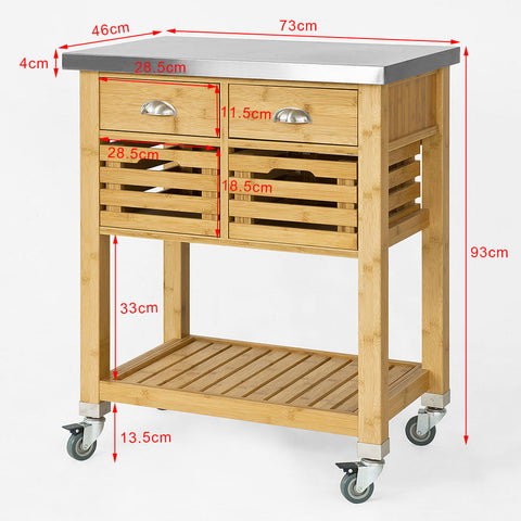 SoBuy FKW40-N Servírovací vozík Kuchyňský vozík 73x93x46cm