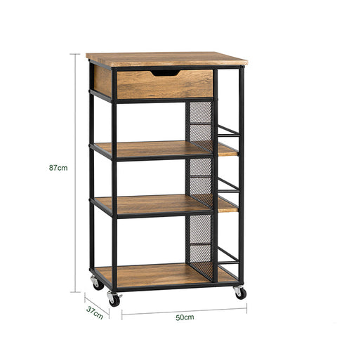 SoBuy FKW99-N Servírovací vozík Boční vozík Barový vozík Kuchyňský vozík Kuchyňský regál s kolečky 50x87x37cm