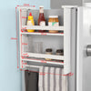 FRG149-W Závěsná police na lednici s 5 háčky Police ve dveřích kuchyňská police Bílá