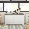 SoBuy FSR136-W Domeček pro kočky Lavice s domečkem pro domácí mazlíčky Jeskyně pro kočky Bílá 90x44x36cm