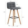 FST50-DGx2 Sada 2 barových stoliček Barové stoličky Pultové stoličky Tmavě šedéVýška sedáku barové židle: 68 cm