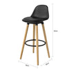 FST 70-SCH Barová židle s opěrkou nohou Barová stolička Pultová stolička Černá Výška sedáku: 70cm