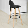 FST 70-SCH Barová židle s opěrkou nohou Barová stolička Pultová stolička Černá Výška sedáku: 70cm