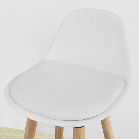 FST70-W Barová židle s opěrkou nohou Barová židle Pultová stolička Bílá Výška sedáku: 70cm