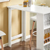 SoBuy FWT17-W Barový stůl Odkládací stolek Kuchyňská linka Kuchyňský stůl se 3 policemi Bílá 112x106,5x57cm