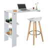 FWT55-W Barový stůl Pultový stůl Jídelní stůl Kuchyňský stůl Bílý 120x106x45cm