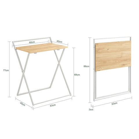 SoBuy FWT88-WN Skládací stolek Počítačový stolek Rozkládací stolek 63x77x45cm