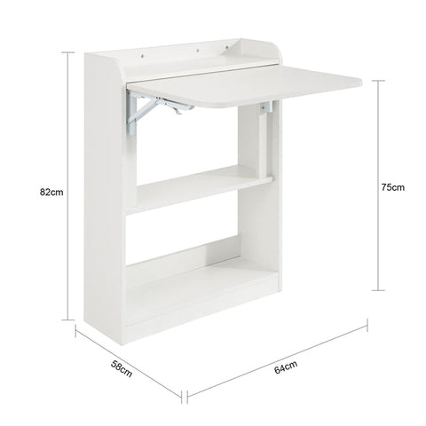 SoBuy FWT92-W Psací stůl Skládací počítačový stůl Pracovní stůl 64x82x58cm