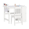 SoBuy KMB60-W Dětský stůl s 1 židlí Dětská sedací skupina Malířský stůl pro děti Bílá