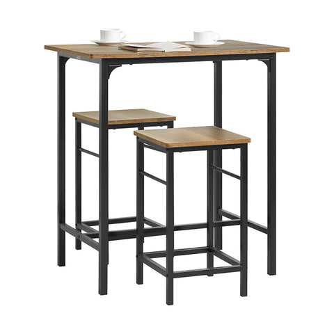 SoBuy OGT10-PF Barový stůl Set 3dílný bistro stůl se 2 židlemi Jídelní stůl Sedací skupina Vintage