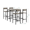 SoBuy OGT14-N Barový stůl set 5 dílná sedací skupina Jídelní stůl Bistro stůl se 4 stoličkami