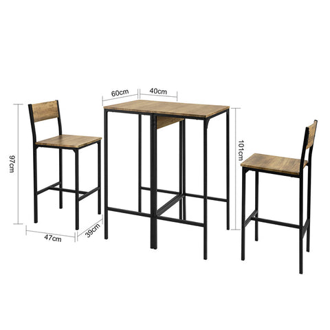 SoBuy OGT42-F 4 dílný barový stůl se židlemi Jídelní stůl Bistro stůl Kuchyňský stůl Kuchyňská linka 2 barové stoly se 2 barovými židlemi