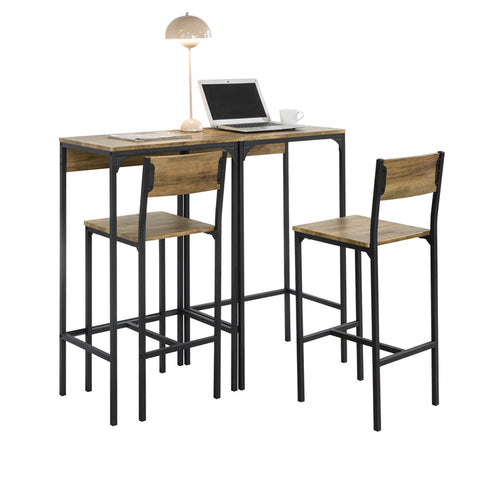 SoBuy OGT42-F 4 dílný barový stůl se židlemi Jídelní stůl Bistro stůl Kuchyňský stůl Kuchyňská linka 2 barové stoly se 2 barovými židlemi